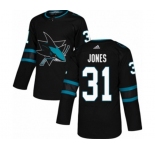 Adidas San Jose Sharks #31 Martin Jones Premier Black Alternate NHL Jersey