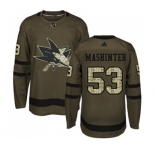 Adidas San Jose Sharks #53 Brandon Mashinter Authentic Green Salute to Service NHL Jersey