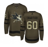 Adidas San Jose Sharks #60 Rourke Chartier Authentic Green Salute to Service NHL Jersey
