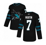 Adidas San Jose Sharks #7 Paul Martin Premier Black Alternate NHL Jersey