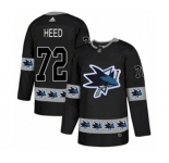 Adidas San Jose Sharks #72 Tim Heed Authentic Black Team Logo Fashion NHL Jersey