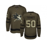 Men Adidas San Jose Sharks #50 Chris Tierney Green Salute to Service Stitched NHL Jersey