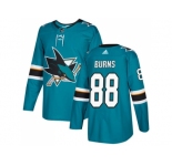 Men Adidas San Jose Sharks #88 Brent Burns Teal Home Authentic Stitched NHL Jersey