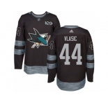 Men's Adidas San Jose Sharks #44 Marc-Edouard Vlasic Authentic Black 1917-2017 100th Anniversary NHL Jersey
