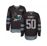 Men's Adidas San Jose Sharks #50 Chris Tierney Authentic Black 1917-2017 100th Anniversary NHL Jersey