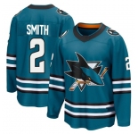 Men's San Jose Sharks #2 Will Smith Breakaway Teal Home 2nd Jersey