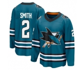 Men's San Jose Sharks #2 Will Smith Breakaway Teal Home 2nd Jersey