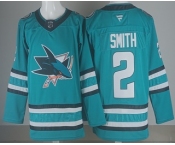 Men's San Jose Sharks #2 Will Smith Teal Authentic Jersey