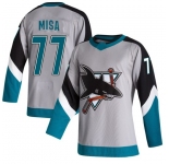 Men's San Jose Sharks #77 Michael Misa Authentic Gray 2020-21 Reverse Retro Jersey