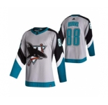 Men's San Jose Sharks #88 Brent Burns Grey 2020-21 Reverse Retro Alternate Hockey Jersey