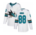 Men's San Jose Sharks #88 Brent Burns White Road Stitched Hockey Jersey