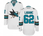 Reebok San Jose Sharks #62 Kevin Labanc Authentic White Away NHL Jersey