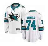 San Jose Sharks #74 Dylan DeMelo Fanatics Branded White Away Breakaway NHL Jersey