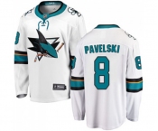 San Jose Sharks #8 Joe Pavelski Fanatics Branded White Away Breakaway NHL Jersey