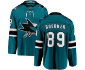 San Jose Sharks #89 Mikkel Boedker Fanatics Branded Teal Green Home Breakaway NHL Jersey