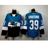 nhl jerseys san jose sharks #39 couture blue-black