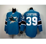 nhl jerseys san jose sharks #39 couture blue[2014 new stadium]