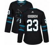Women Adidas San Jose Sharks #23 Barclay Goodrow Premier Black Alternate NHL Jersey
