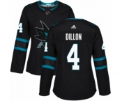 Women Adidas San Jose Sharks #4 Brenden Dillon Premier Black Alternate NHL Jersey