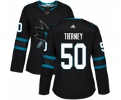 Women Adidas San Jose Sharks #50 Chris Tierney Premier Black Alternate NHL Jersey