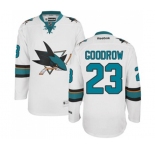 Women Reebok San Jose Sharks #23 Barclay Goodrow Authentic White Away NHL Jersey