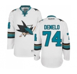 Women Reebok San Jose Sharks #74 Dylan DeMelo Authentic White Away NHL Jersey