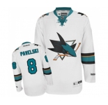 Women Reebok San Jose Sharks #8 Joe Pavelski Authentic White Away NHL Jersey