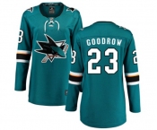 Women San Jose Sharks #23 Barclay Goodrow Fanatics Branded Teal Green Home Breakaway NHL Jersey
