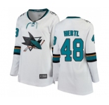 Women San Jose Sharks #48 Tomas Hertl Fanatics Branded White Away Breakaway NHL Jersey