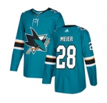 Youth Adidas San Jose Sharks #28 Timo Meier Premier Teal Green Home NHL Jersey