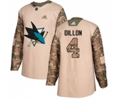 Youth Adidas San Jose Sharks #4 Brenden Dillon Authentic Camo Veterans Day Practice NHL Jersey