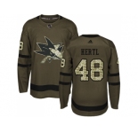 Youth Adidas San Jose Sharks #48 Tomas Hertl Green Salute to Service Stitched NHL Jersey