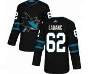 Youth Adidas San Jose Sharks #62 Kevin Labanc Authentic Black Alternate NHL Jersey