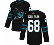 Youth Adidas San Jose Sharks #68 Melker Karlsson Premier Black Alternate NHL Jersey