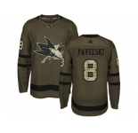 Youth Adidas San Jose Sharks #8 Joe Pavelski Green Salute to Service Stitched NHL Jersey