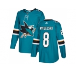 Youth Adidas San Jose Sharks #8 Joe Pavelski Teal Home Authentic Stitched NHL Jersey