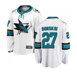 Youth San Jose Sharks #27 Joonas Donskoi Fanatics Branded White Away Breakaway NHL Jersey