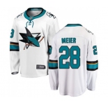 Youth San Jose Sharks #28 Timo Meier Fanatics Branded White Away Breakaway NHL Jersey