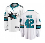 Youth San Jose Sharks #42 Joel Ward Fanatics Branded White Away Breakaway NHL Jersey