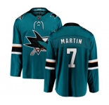 Youth San Jose Sharks #7 Paul Martin Fanatics Branded Teal Green Home Breakaway NHL Jersey