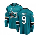 Youth San Jose Sharks #9 Evander Kane Fanatics Branded Teal Green Home Breakaway NHL Jersey
