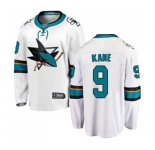 Youth San Jose Sharks #9 Evander Kane Fanatics Branded White Away Breakaway NHL Jersey