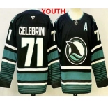 Youth san jose sharks #71 macklin celebrini black authentic jersey