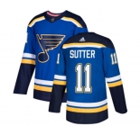 Adidas St. Louis Blues #11 Brian Sutter Premier Royal Blue Home NHL Jersey