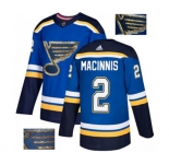 Adidas St. Louis Blues #2 Al Macinnis Authentic Royal Blue Fashion Gold NHL Jersey