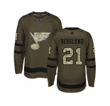 Adidas St. Louis Blues #21 Patrik Berglund Green Salute to Service Stitched NHL Jersey