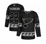 Adidas St. Louis Blues #22 Chris Thorburn Authentic Black Team Logo Fashion NHL Jersey
