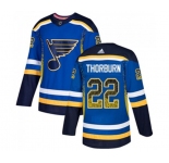 Adidas St. Louis Blues #22 Chris Thorburn Authentic Blue Drift Fashion NHL Jersey