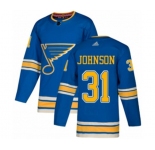 Adidas St. Louis Blues #31 Chad Johnson Premier Navy Blue Alternate NHL Jersey