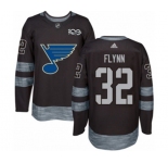 Adidas St. Louis Blues #32 Brian Flynn Authentic Black 1917-2017 100th Anniversary NHL Jersey